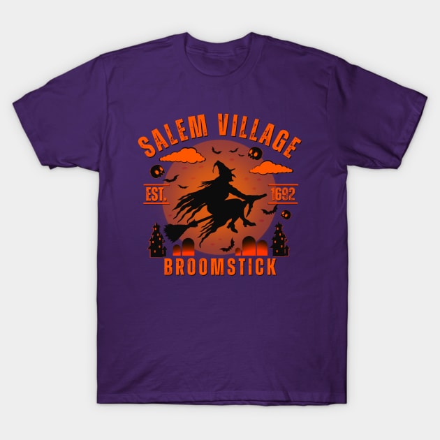 Salem Witch Village Classic Spooky Halloween Theme T-Shirt by Andrew Collins